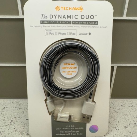 TECH Candy – The Dynamic Duo – Woven USB Cable - Picture 1 of 3